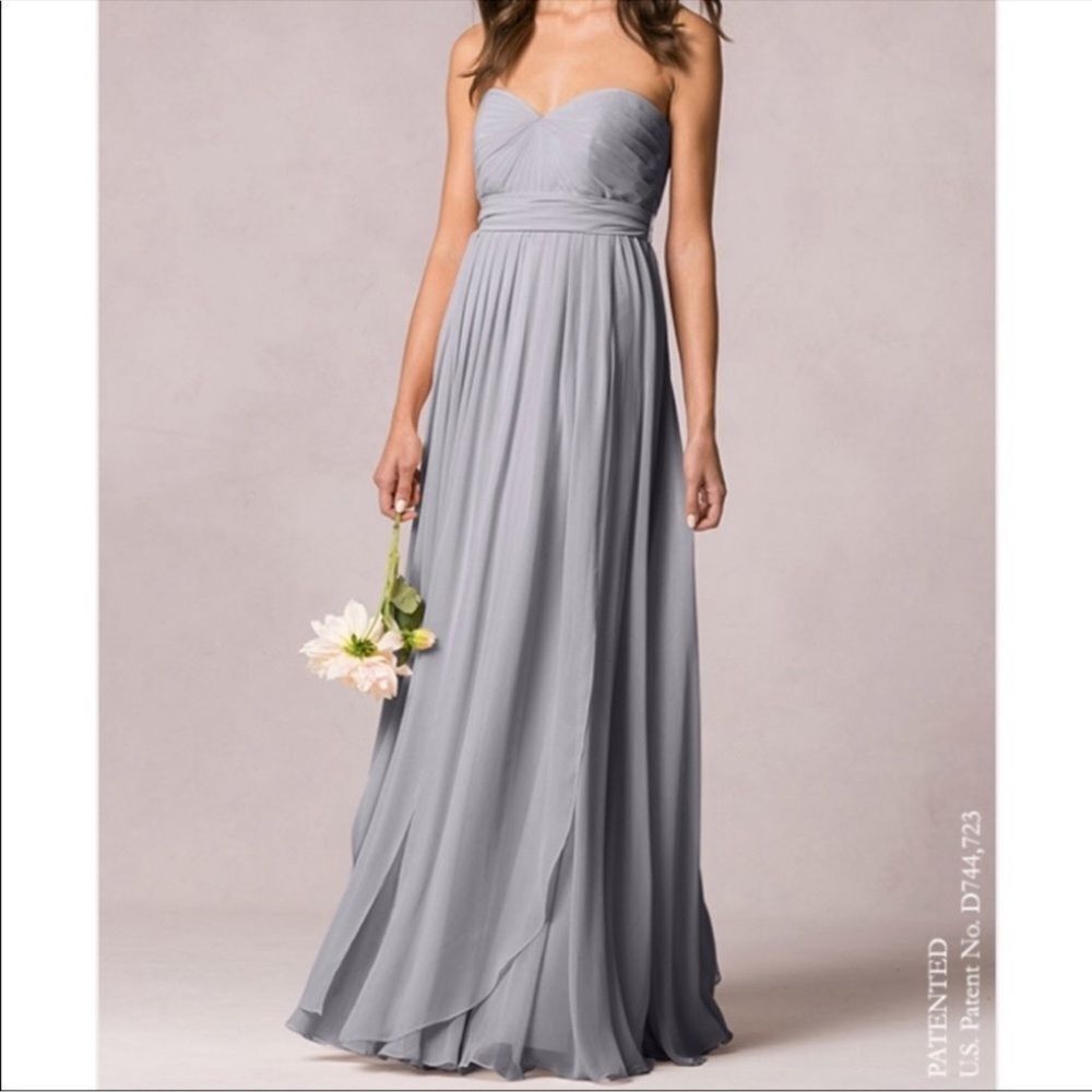 Jenny Yoo Mira Convertible Dress Gray Size 8